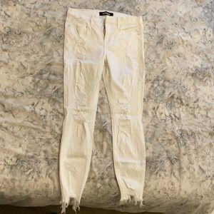 Express mid-rise white skinny jean